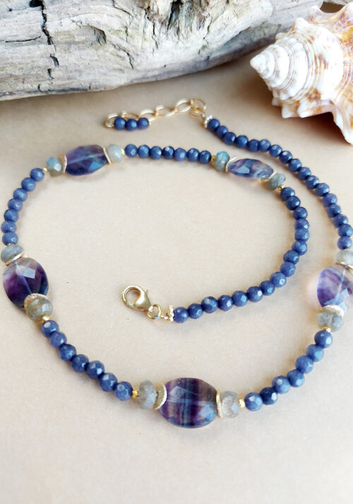 Fluorite and Blue Quartz Necklace – N 3080