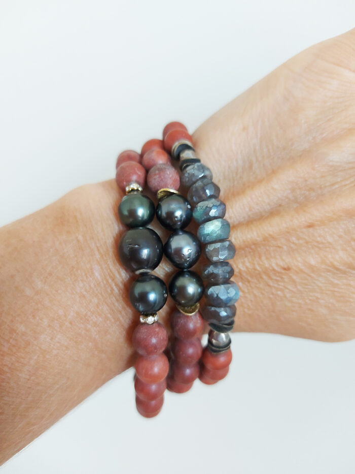 Labradorite and Red Jasper bracelet - B 1190 - Image 2