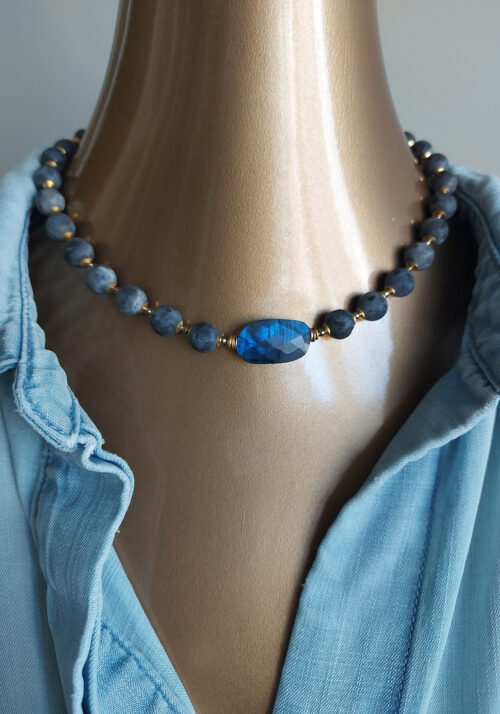 Labradorite and Black Labradorite Necklace – N 4041