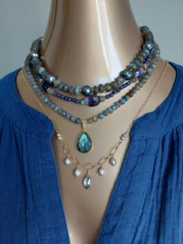 Fluorite and Blue Quartz Necklace – N 3080