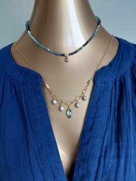 Labradorite, Moss Aquamarine Necklace – N 3066