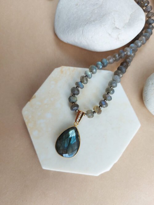 Labradorite and Diamonds Necklace – N 3065