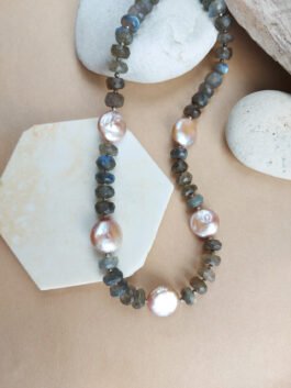 Coin Pearls, Labradorite Neckace – N 3081