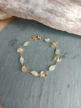 Citrine and Prechnite Bracelet – B 1329