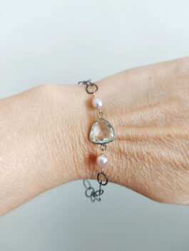 Green Amethyst and Pearls Bracelet – B 1330