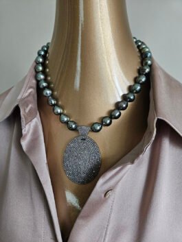 Diamond Pendant and Tahitian Pearls