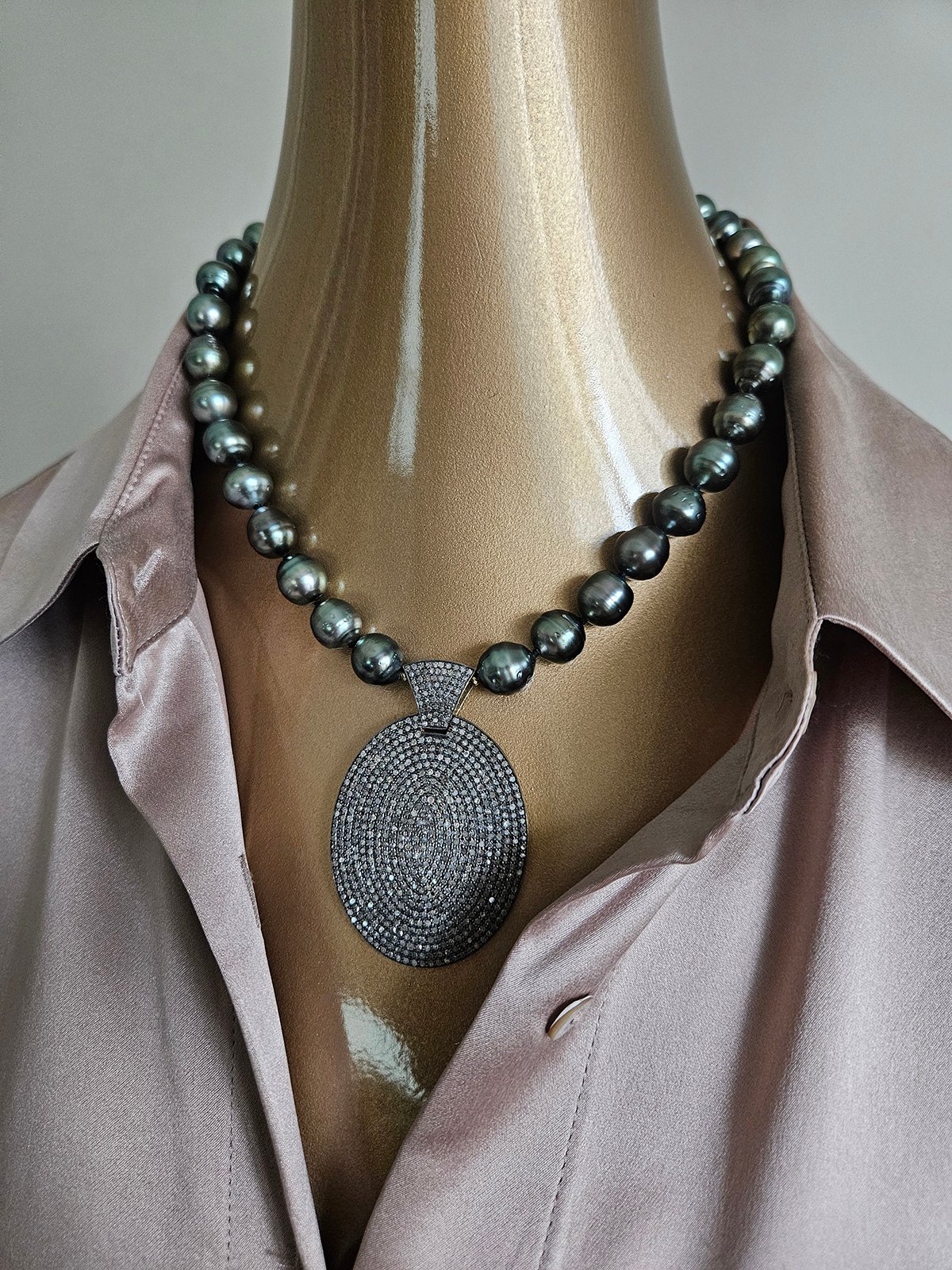 Diamond Pendant and Tahitian Pearls - Image 2