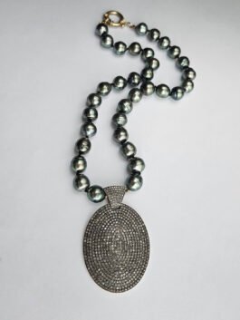 Diamond Pendant and Tahitian Pearls