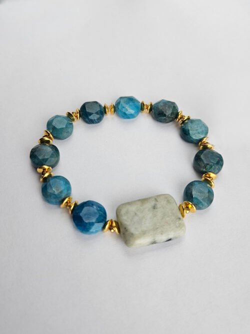 Moss Agate and Apatite Bracelet