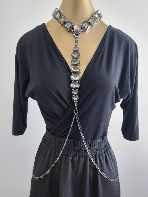 Crystals and Pearls Body Chain  – V 1073