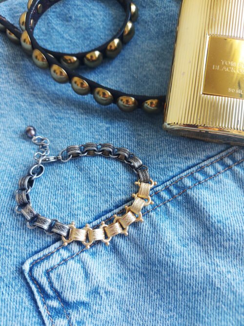 Mixed Metals Ornamental Chain Bracelet – B 1259
