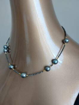 Tahitian Pearl and Pyrite necklace – N 4017