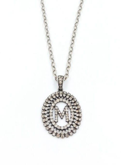 Baguette Diamond Monogram M Necklace N 2448