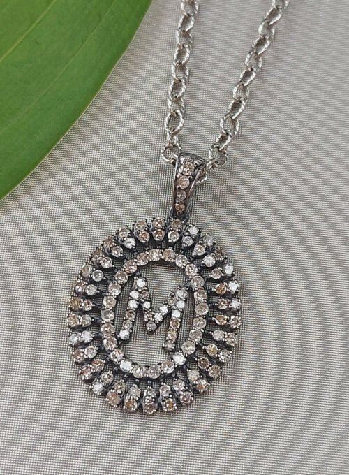 Baguette Diamond Monogram M Necklace N 2448