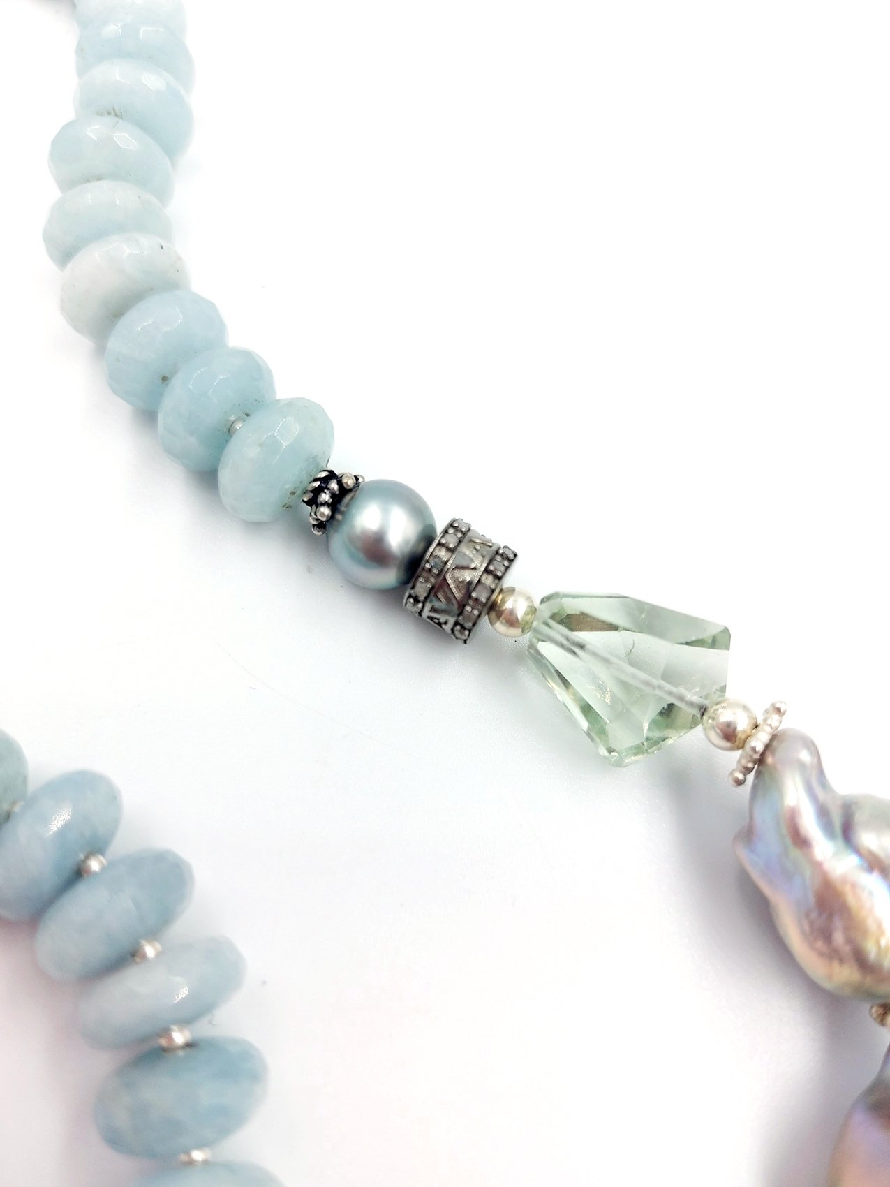 Baroque Pearls, Aquamarine, Diamonds - N 2720 - Image 3