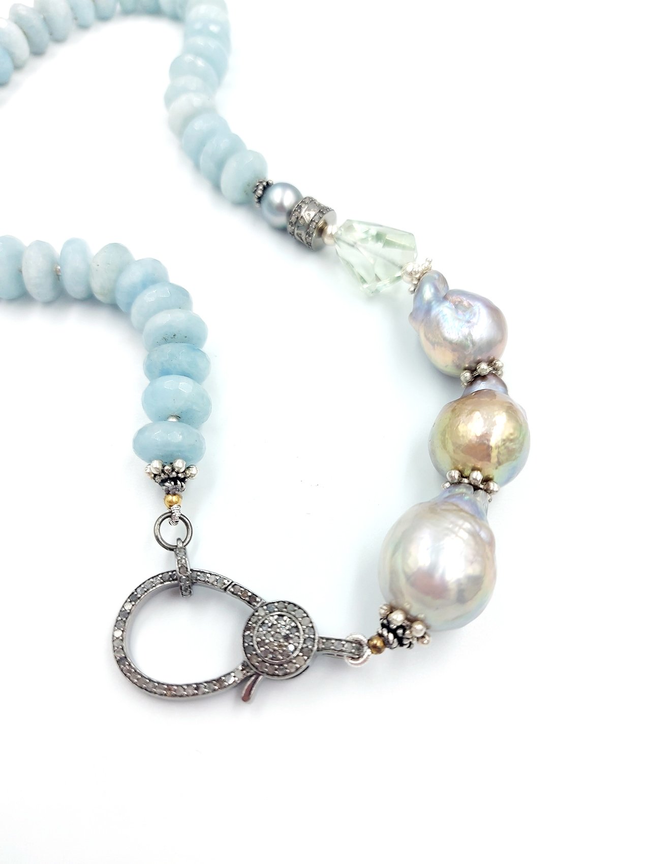 Baroque Pearls, Aquamarine, Diamonds - N 2720 - Image 5
