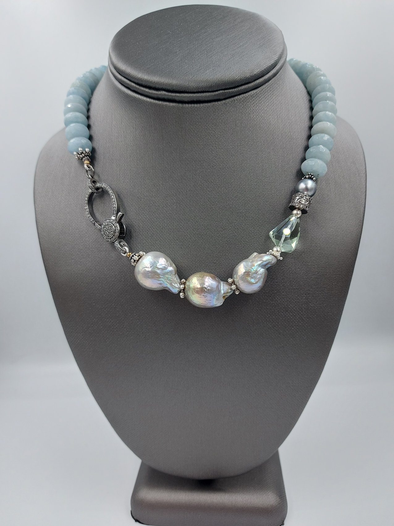 Baroque Pearls, Aquamarine, Diamonds - N 2720 - Image 7