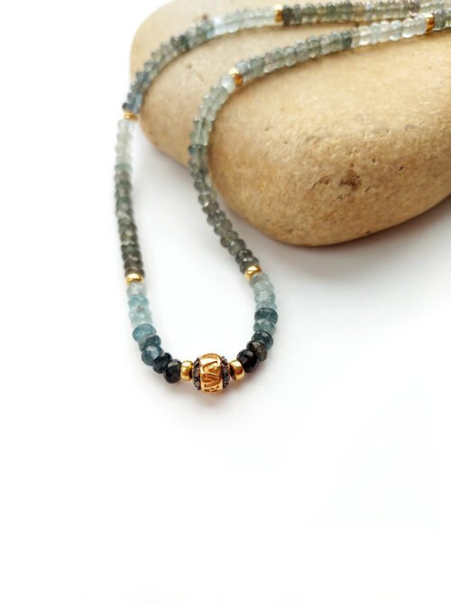 Avaasi Diamond Bead, Moss Aquamarine – N 2755
