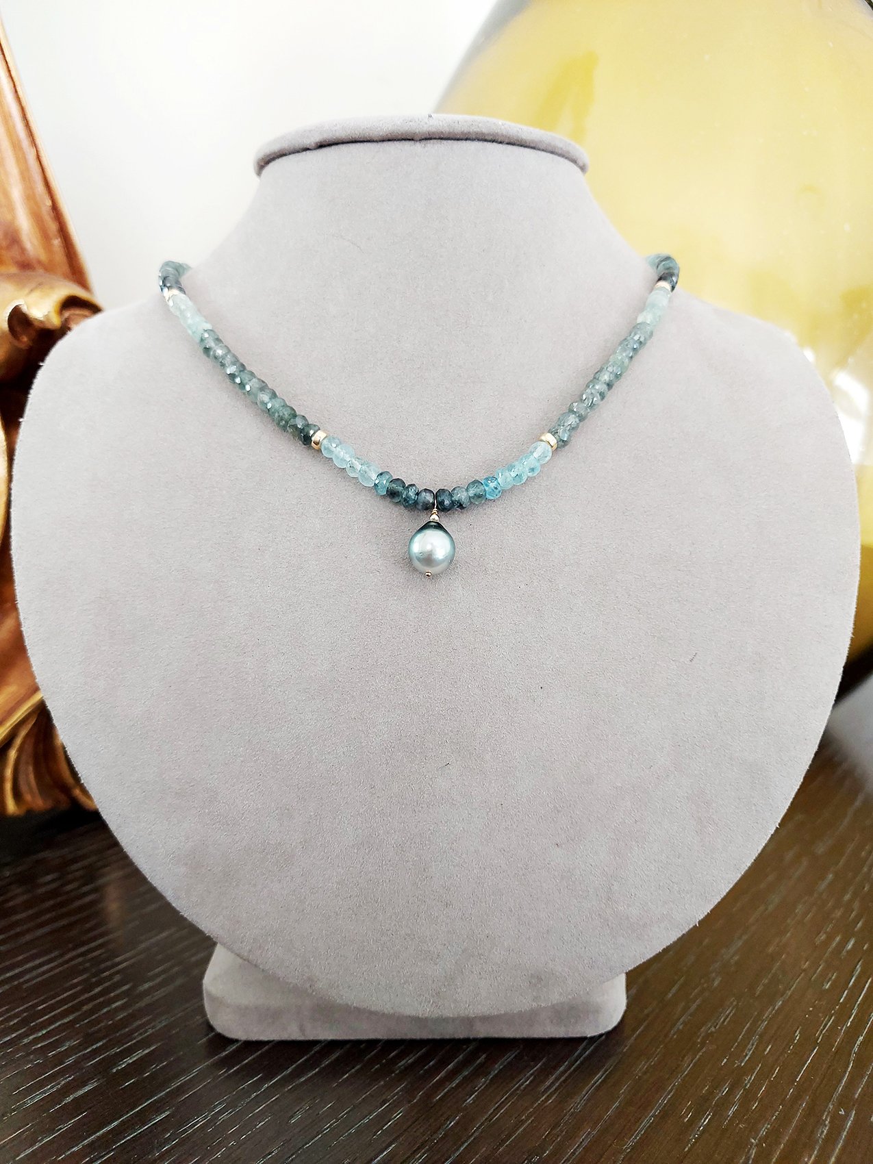 Tahitian Pearl and Moss Aquamarine - N 2820 - Image 6