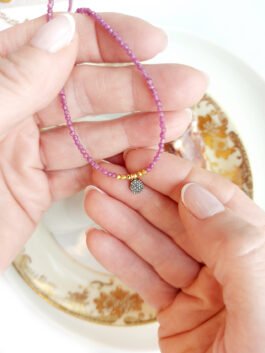 Diamond Disc on Ruby Necklace – N 2875