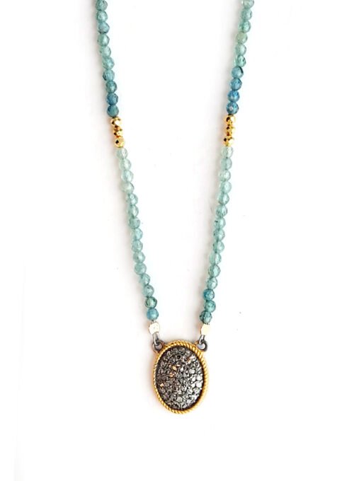 Diamond Oval and Blue Tourmaline – N 2946