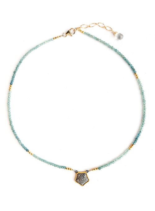 Diamond Pendant and Blue Tourmaline necklace – N 2947