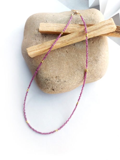 Ruby Choker with Gold Pyrite beads N 2950