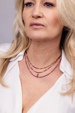 Ruby Choker with Gold Pyrite beads N 2950