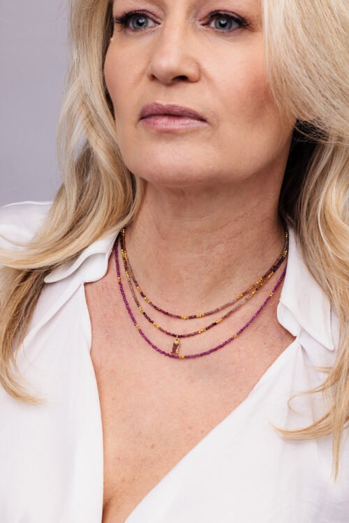 Ruby Choker with Gold Pyrite beads N 2950