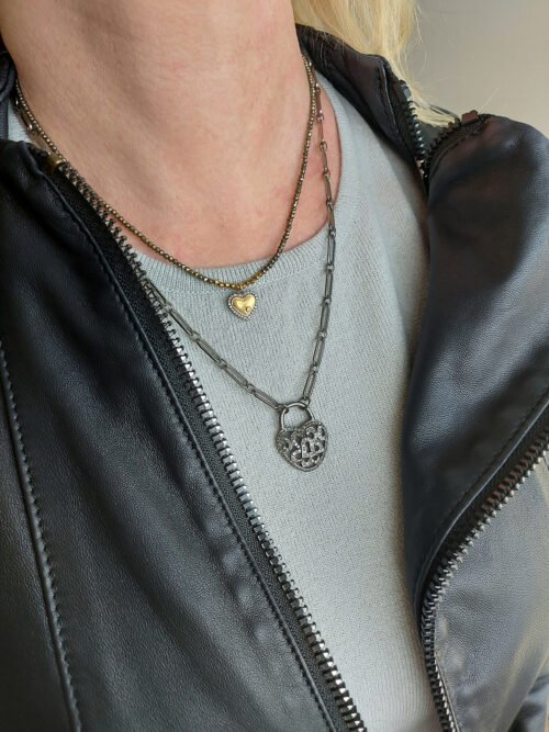 Diamond Filigree Heart on Sterling Silver Chain – N 2707