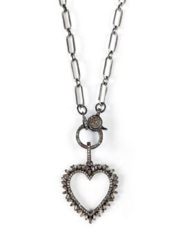 Baguette Diamonds Heart Necklace – N 2375