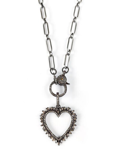 Baguette Diamonds Heart Necklace – N 2375