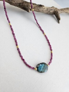 Labradorite and Ruby necklace