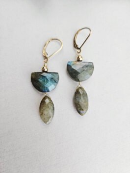 Labradorite and 14k gold filed earring