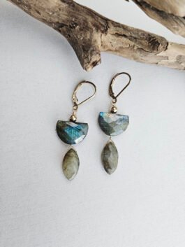 Labradorite and 14k gold filed earring