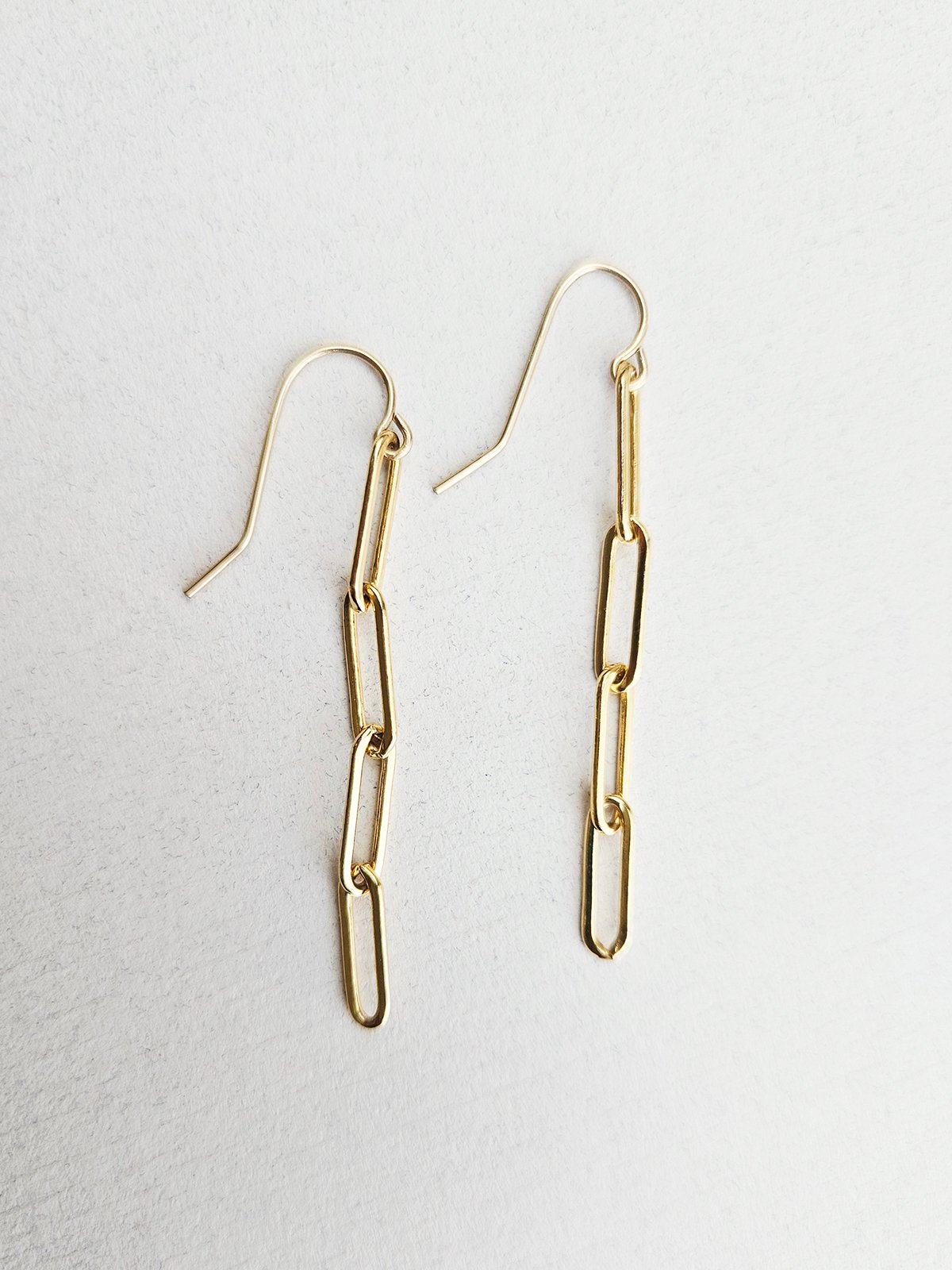 paperclip chain earrings 14k gold fill