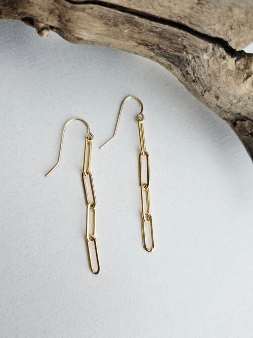 Paperclip Chain Earrings 14k gold filled