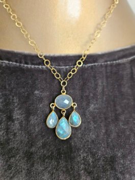 Labradorite Chandelier Pendant Necklace
