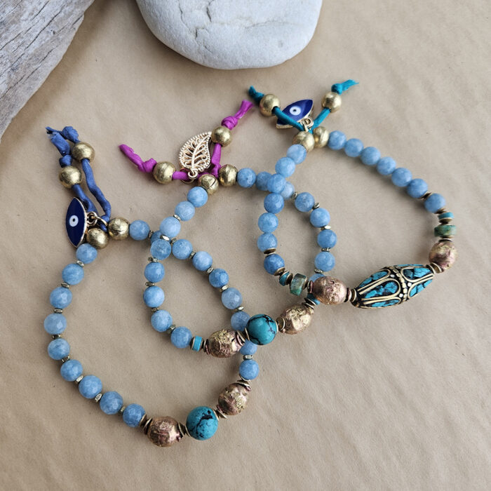 Multi gem Boho style bracelet - B 1367 - Image 3