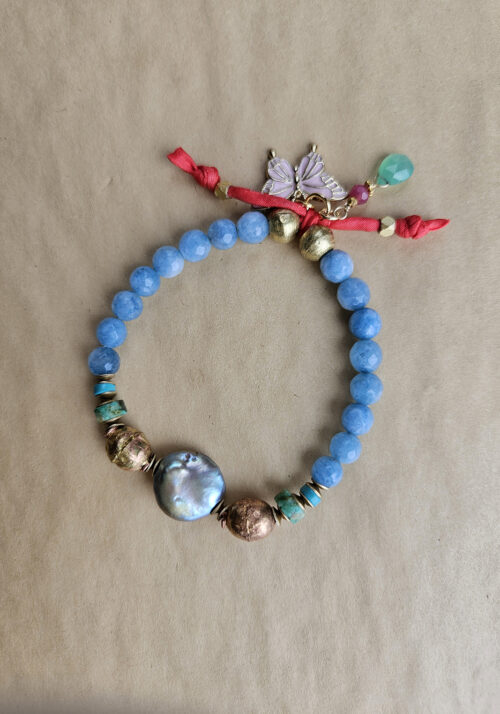 Multi gem Boho style bracelet – B 1367