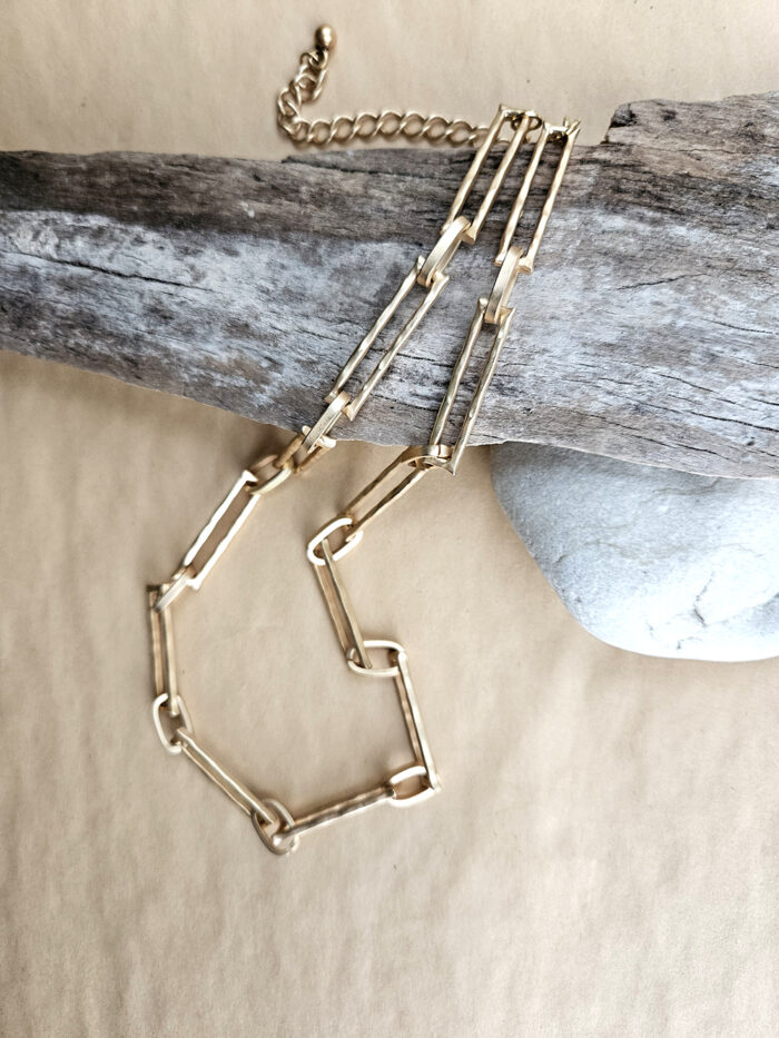 Sateen Gold Links Necklace - N 2878 - Image 3