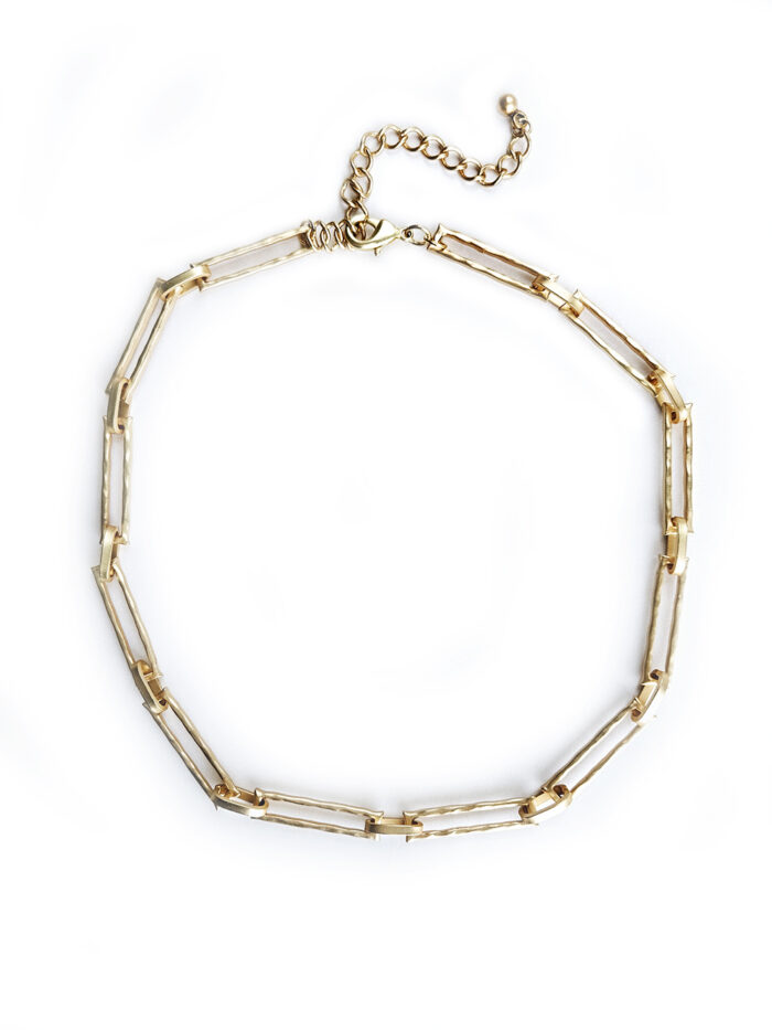 Sateen Gold Links Necklace - N 2878