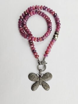 Diamond Butterfly and Ruby necklace