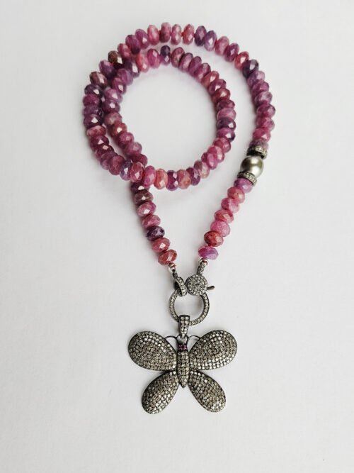 Diamond Butterfly and Ruby necklace