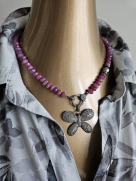 Diamond Butterfly and Ruby necklace