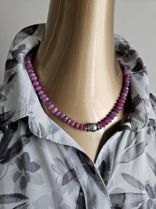 Tahitian Pearl and Ruby necklace