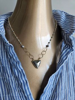 Pyrite Necklace with Triangle Connector