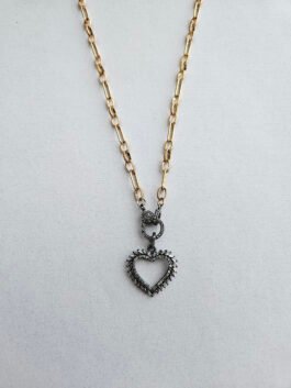 Handcrafted Diamond Necklace – Baguette Diamond Vintage Heart Pendant