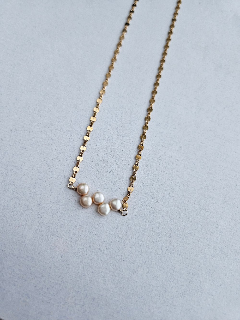 Freshwater Pearl Necklace Sunburst Station chain - Image 3