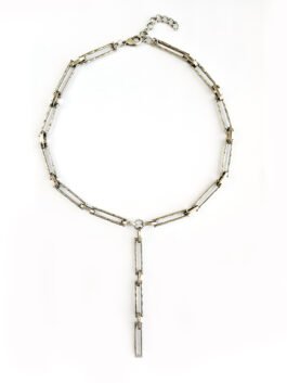 Hammered Silver Y Necklace